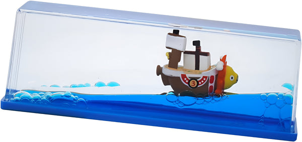 Unsinkable Chibi Pirate Ship in a Box | Liquid Wave Ship Model Showpiece for Car Dashboard Decor