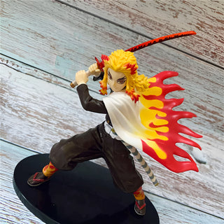 KYOJURO RENGOKU ANIME FIGURE DEMON FLAME HASHIRA SLAYER ATTACK POSE COLLECTIBLE STATUE KIMETSU NO YAIBA