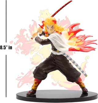 KYOJURO RENGOKU ANIME FIGURE DEMON FLAME HASHIRA SLAYER ATTACK POSE COLLECTIBLE STATUE KIMETSU NO YAIBA